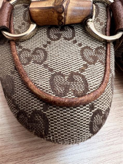 gucci horsebit bamboo|Gucci monogram canvas.